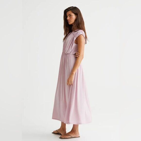 H&M Long Gathered Romantic Dress Flowy Voluminous - Picture 6 of 6